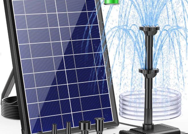 Poposoap Solar Powered Water Fountain: The Perfect Eco-Friendly Addition to Your Garden