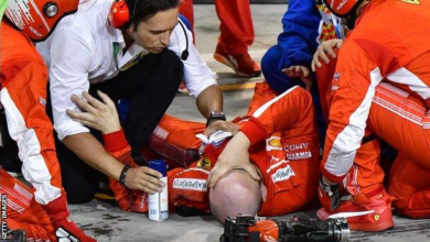 The serious accident between Kimi Räikkönen and a mechanic